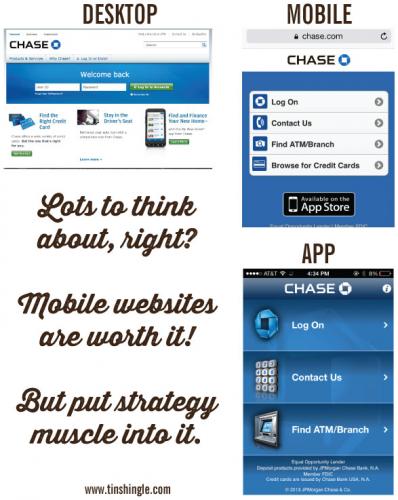 Chase Desktop, Mobile and App Websites